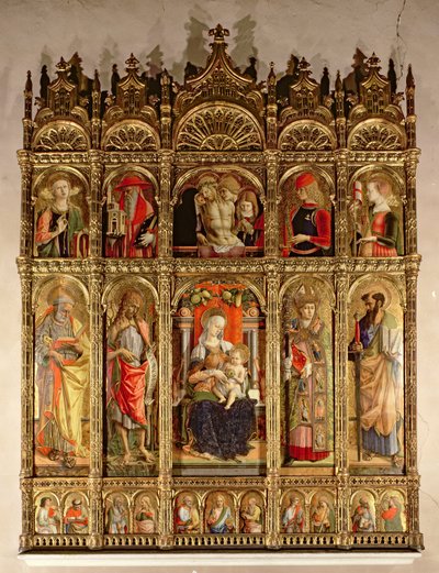 Madonna mit Kind und Heiligen, Polyptychon, 1473 von Carlo Crivelli